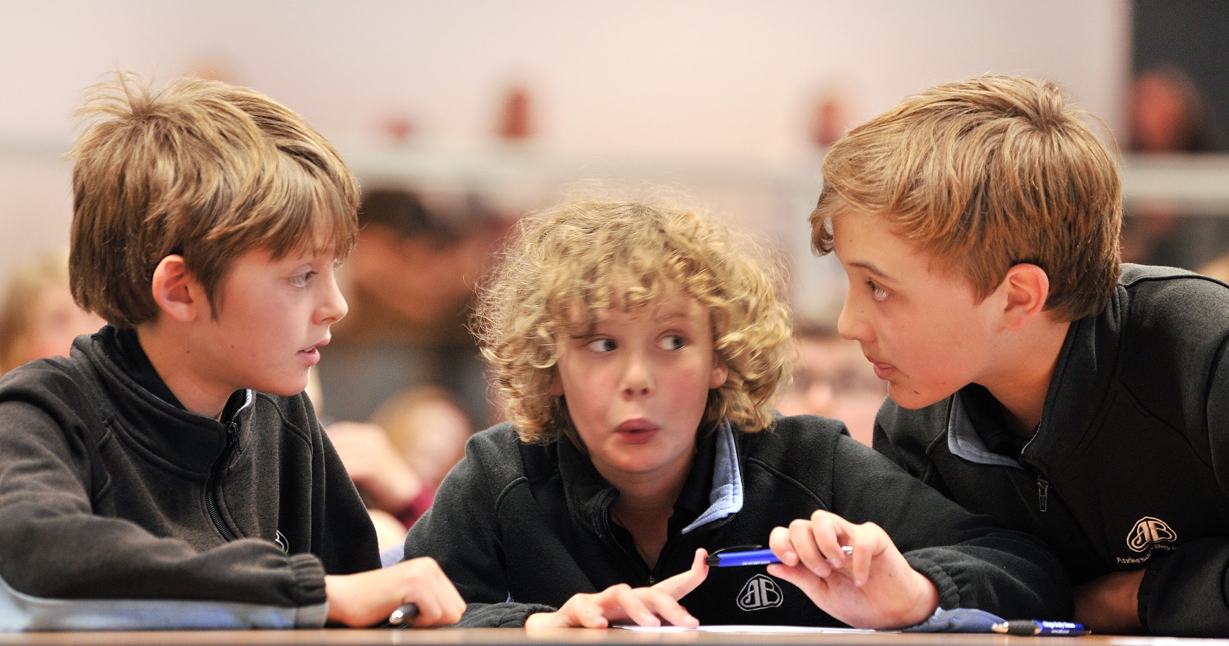 Pupils from Anderson’s Bay School, in Dunedin (from left) Luca Gardiner (11), Ed Young (10) and...