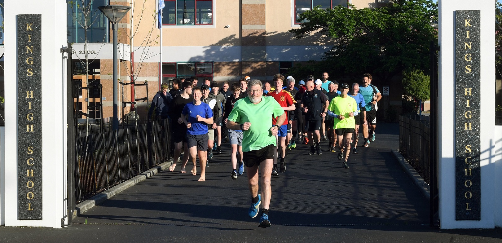 King’s High School teacher Grant Koedyk took his last jog as a teacher with the school running...