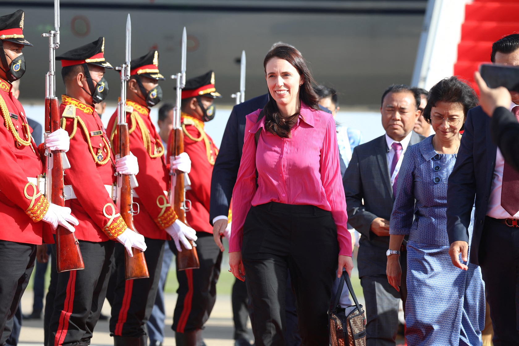 New Zealand's Prime Minister Jacinda Ardern arrives at the ASEAN Summit in Phnom Penh, Cambodia...