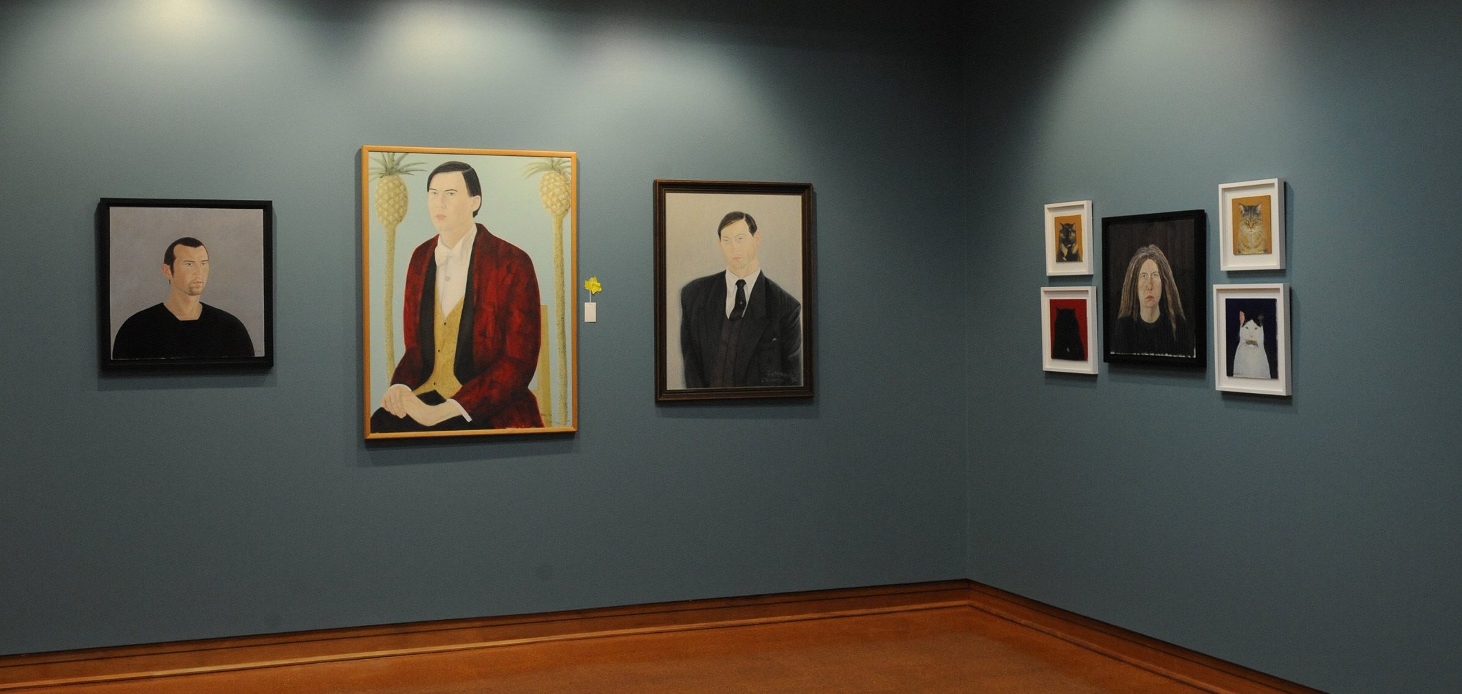 Joe L’Estrange’s portraits at the Hocken Library. Photo: Linda Robertson