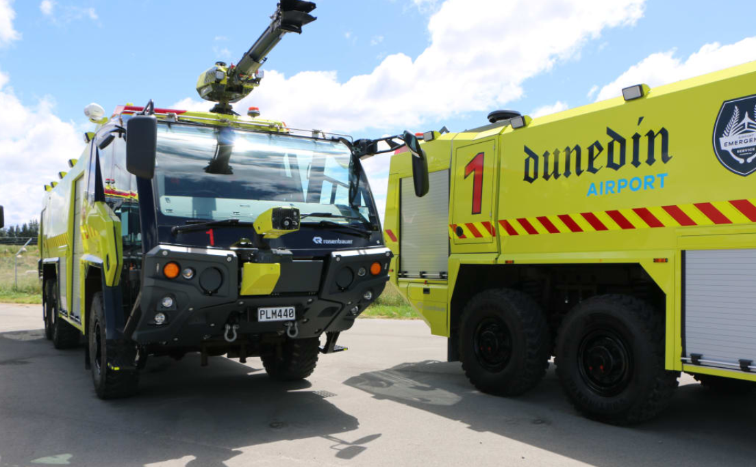 The Rosenbauer fire trucks will replace ageing airport fire engines. Photo: RNZ