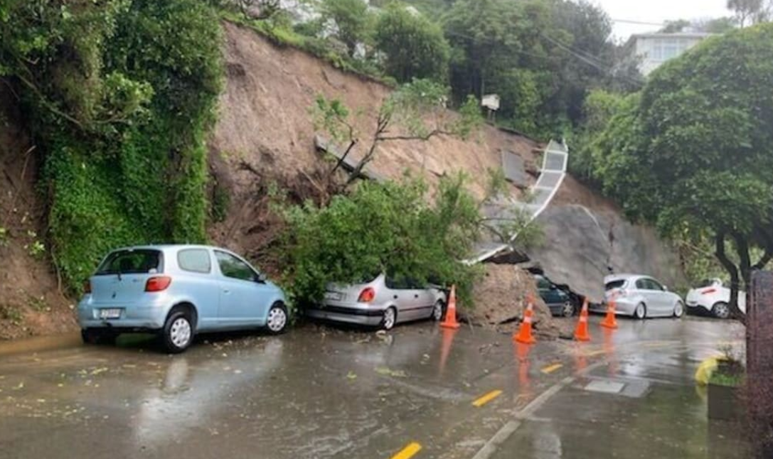 A slip in the Wellington suburb of Melrose over winter. Photo: supplied