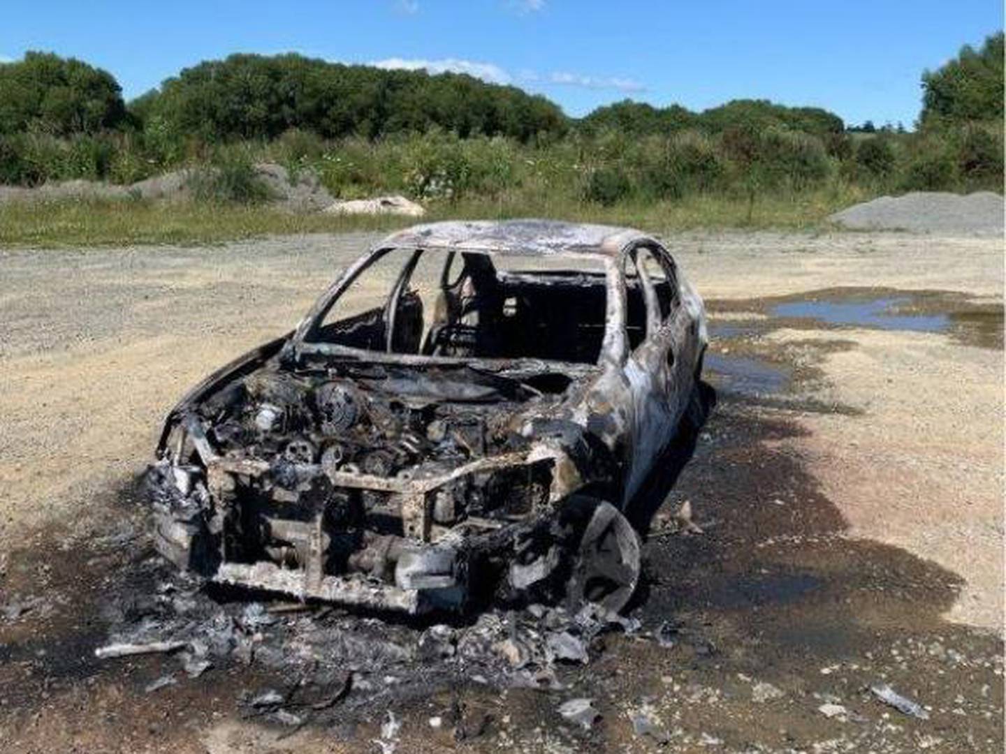 This Subaru was set alight early on December 22, two days after Anaru Moana went missing. Photo:...