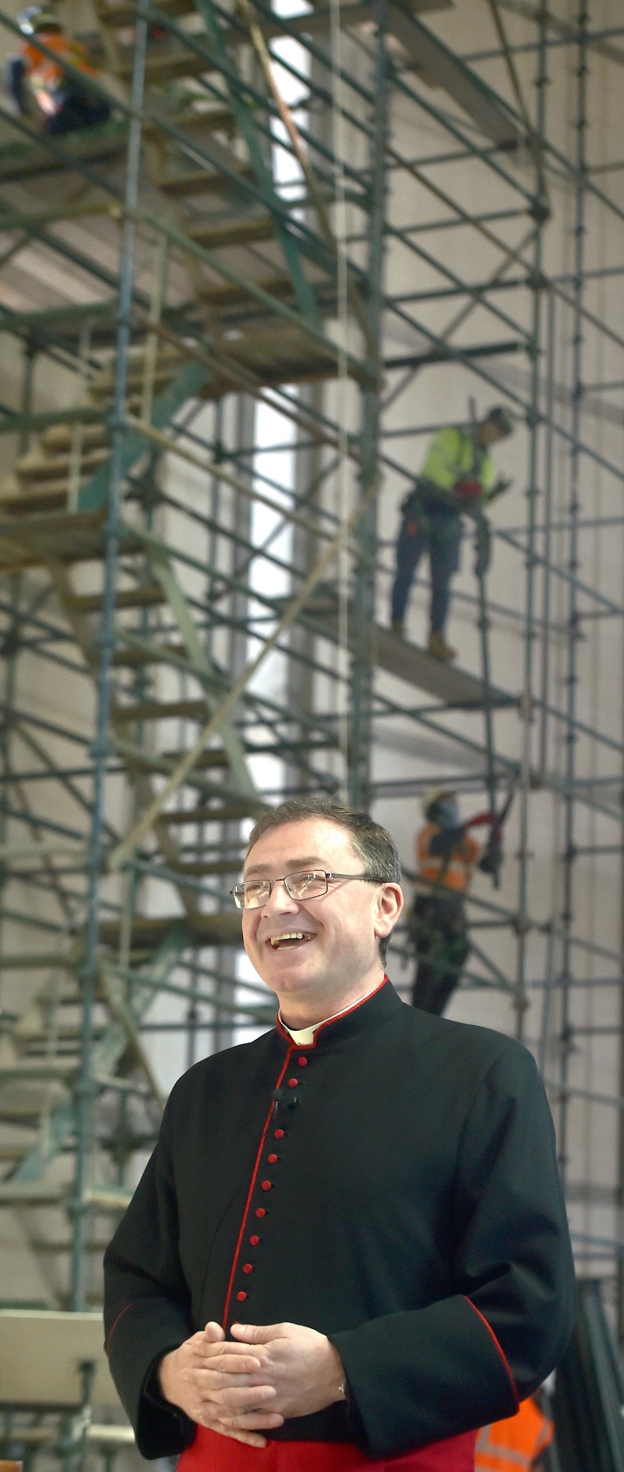 St Paul’s Cathedral dean the Very Rev Dr Tony Curtis inside the cathedral, which was damaged by a...