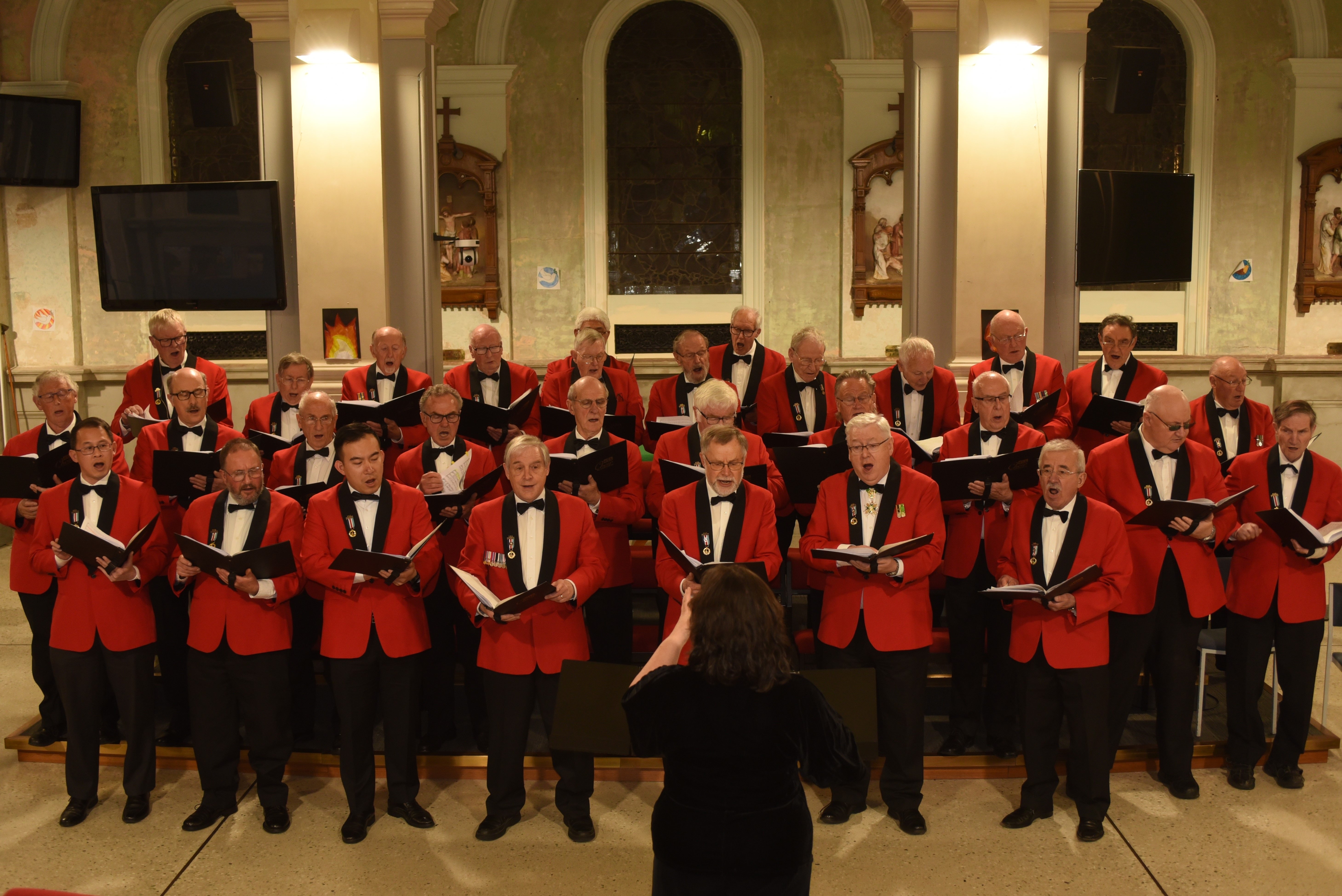 Mass for peace . . . The Dunedin RSA Choir, conducted by Karen Knudson, led a performance of Karl...