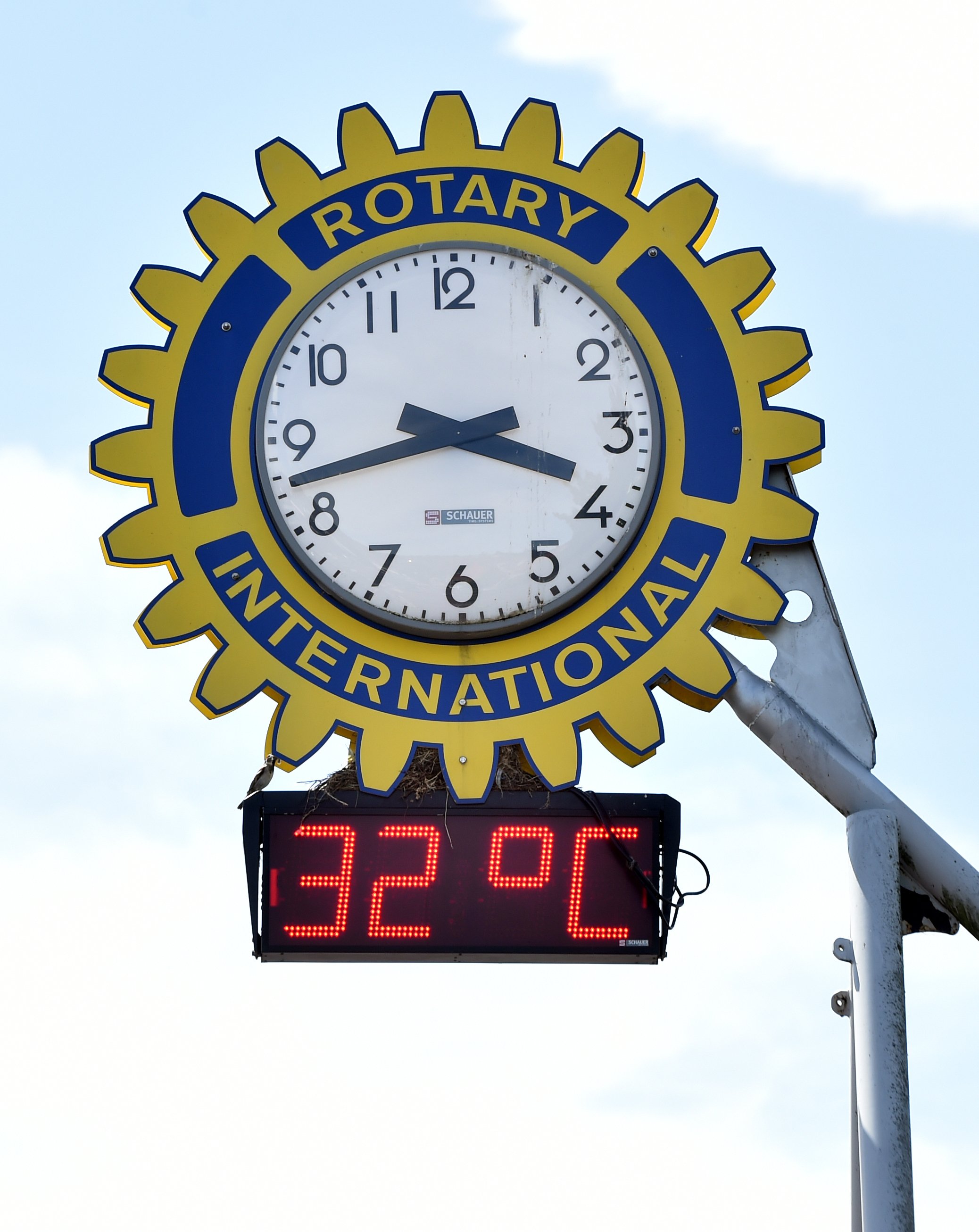 The temperature clock at Mosgiel shows the sweltering heat yesterday. The MetService recorded a...