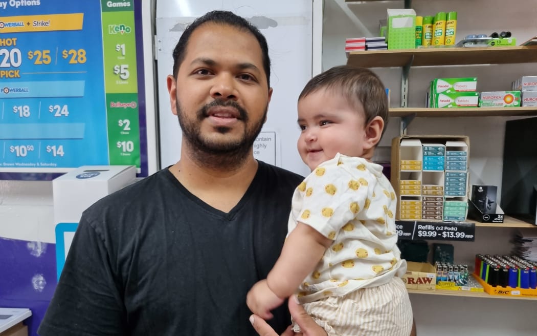 Rinkesh Patel works at Rocky's Superette, Sandringham, and has decided to sell the business, but hoped for more support from customers. Photo: RNZ