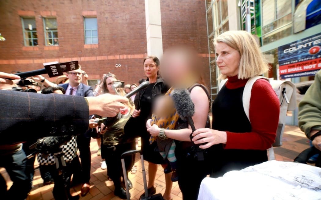 The baby's mother speaks to media outside the High Court in Auckland last week. Photo: RNZ (file)