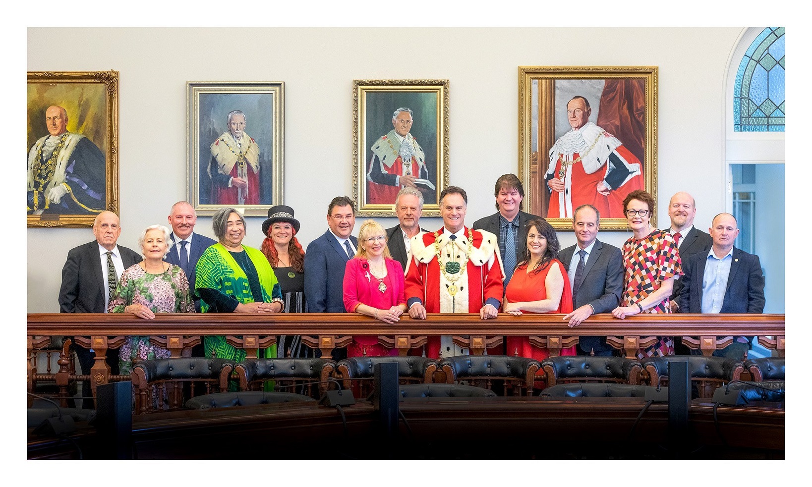 The Dunedin City Council for 2022 to 2025 is (from left) David Benson-Pope, Christine Garey,...