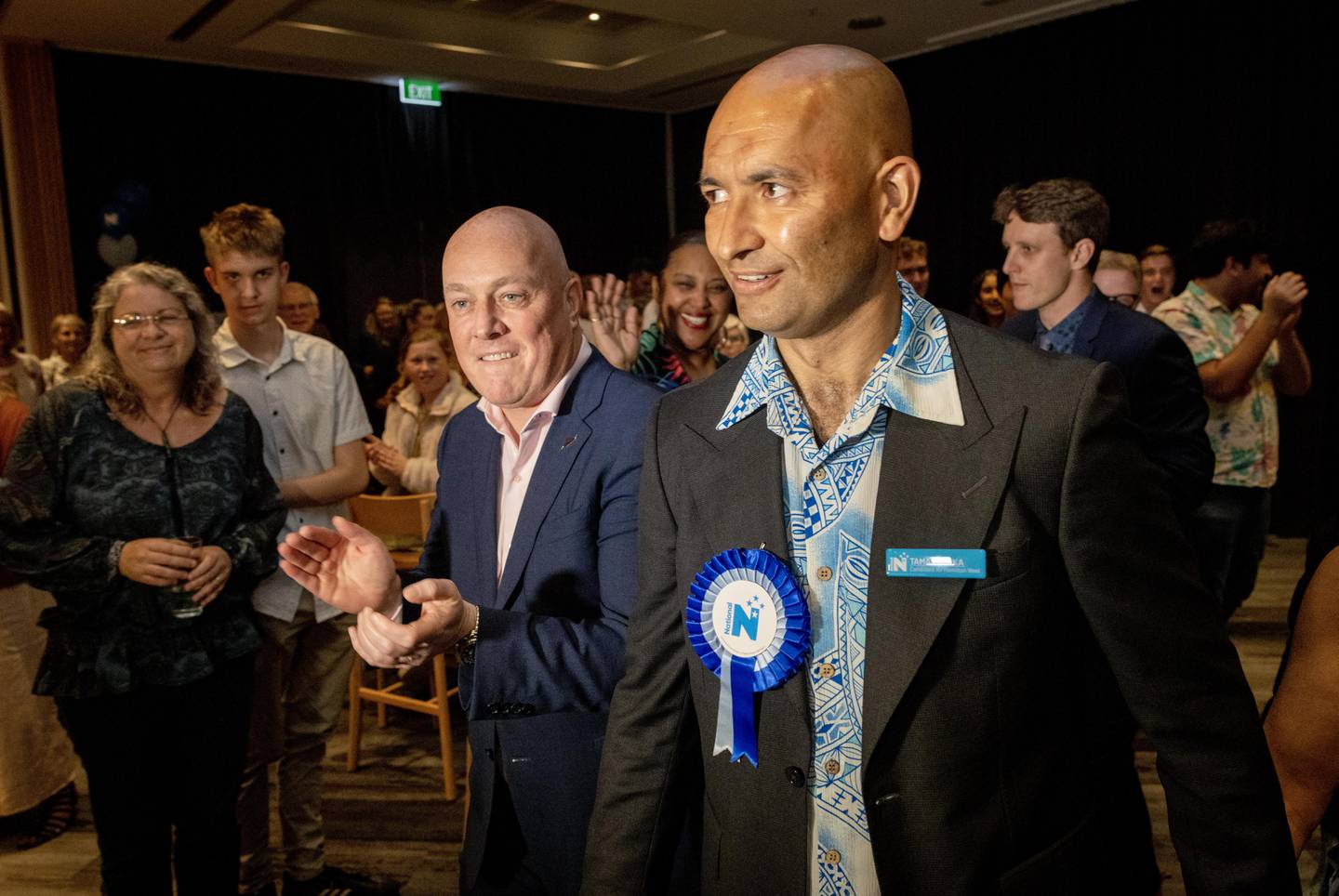 New Hamilton West MP Tama Potaka (R) with National Party leader Christopher Luxon. Photo: NZ Herald