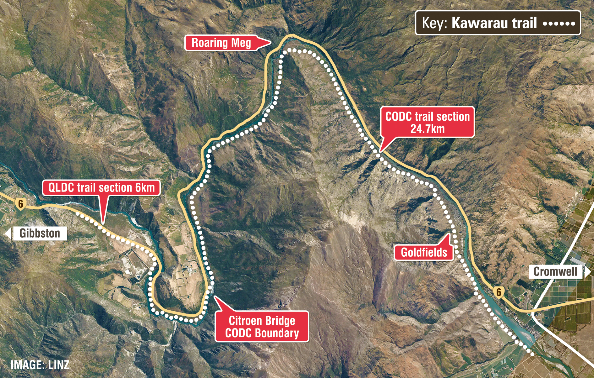 The planned 35km Kawarau Gorge Trail will link the Queenstown Trail with the Lake Dunstan Trail...