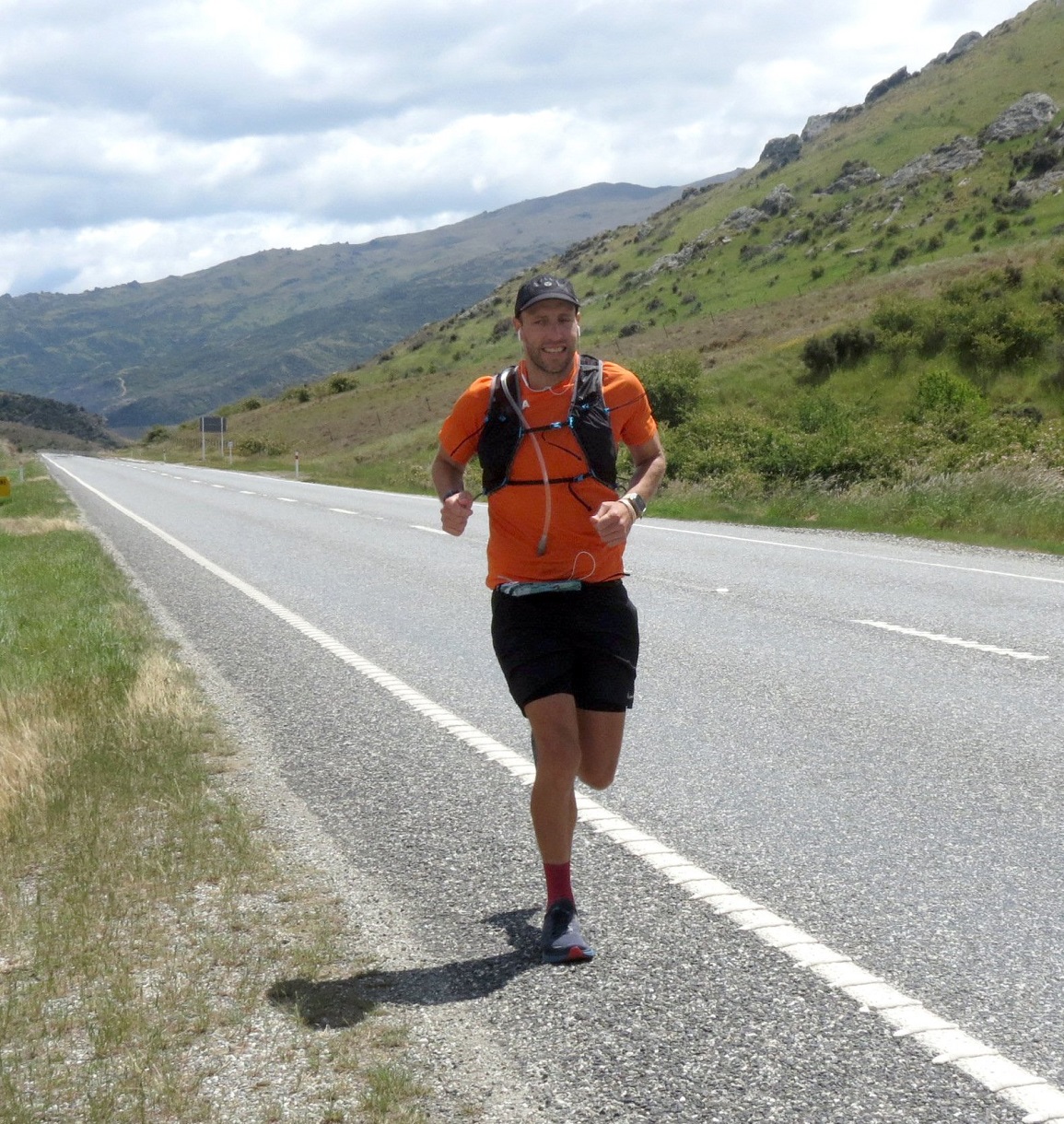 Tim Franklin passes Champagne Gully as he runs through the Cromwell Gorge on Monday. Photo:...