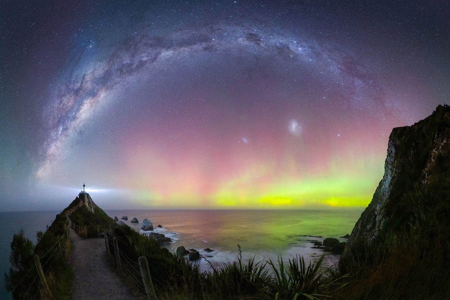 Te Anau-based photographer Douglas Thorne’s photo of an aurora at the Nugget Point lighthouse,...