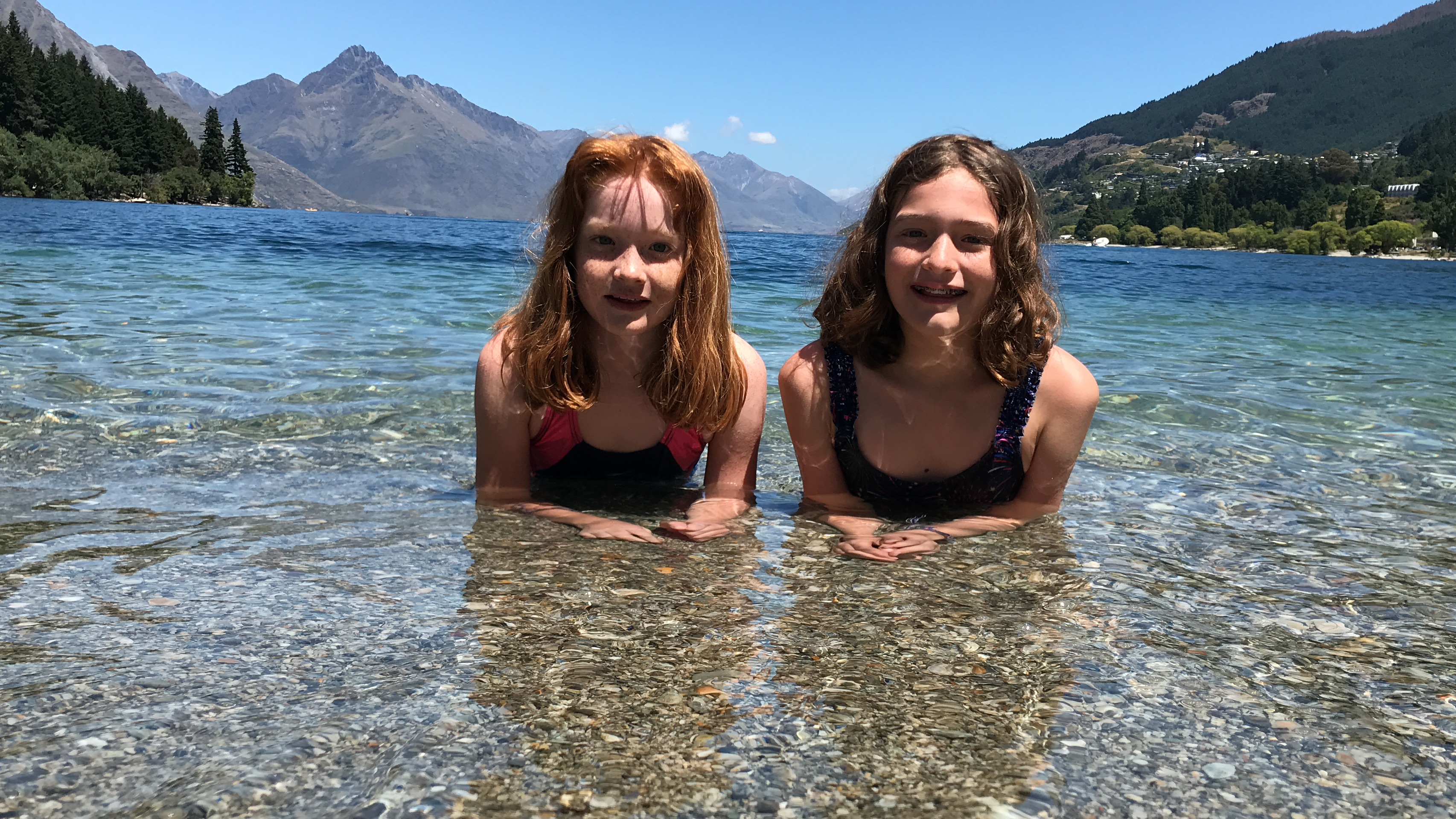 Enjoying New Year's Eve in Queenstown were sisters Amelia (8) and Lillian Knauss of Austin Texas,...