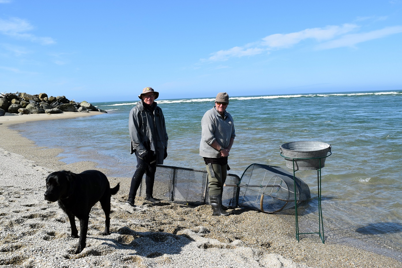 Whitebaiting at the mouth of the Matau branch of the Clutha River are Stephen Milford (left), of...