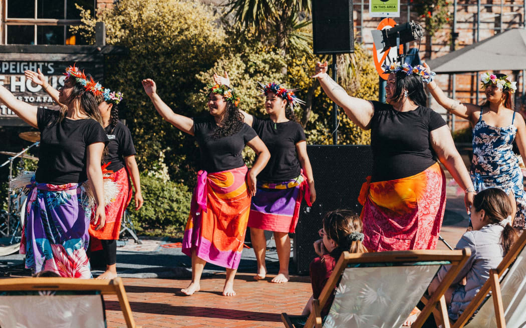 A cultural group perform at Ignite, an event that drew dozens of artists who performed on Timaru...