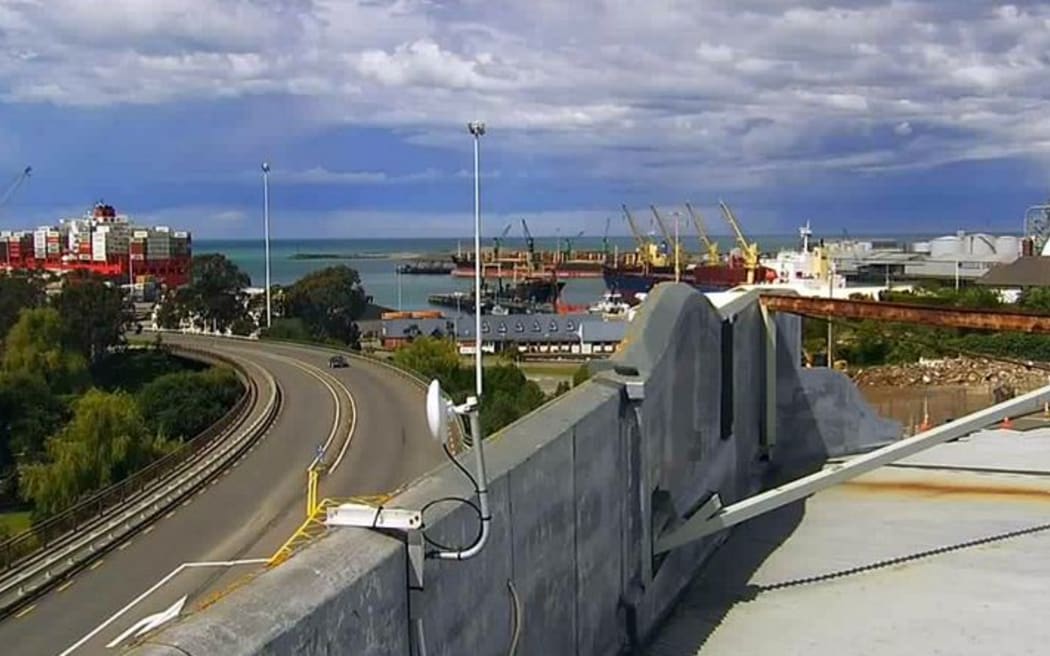 The Port Loop Road that connects the harbour with the main street. Photo: Webcam/Timaru District...