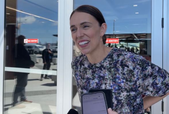 Prime Minister Jacinda Ardern departing Napier on Friday. Photo: Katie Scotcher/RNZ