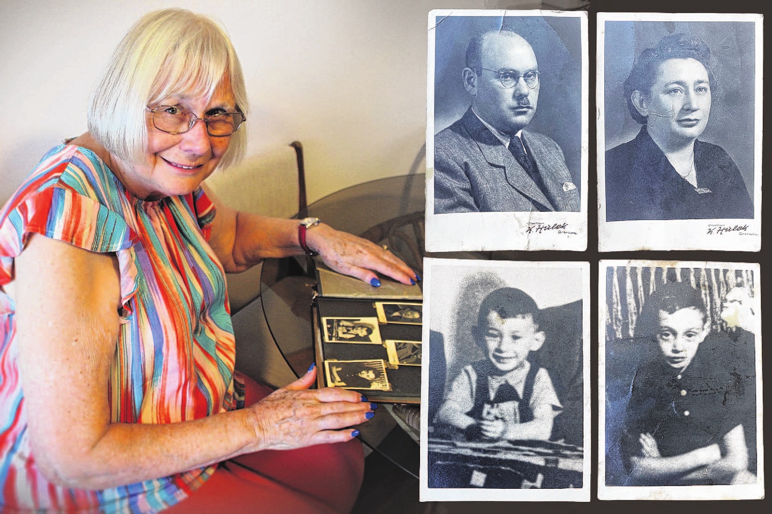 Ruth Groffman, of St Clair, looks through a family album showing her parents David and Deborah...