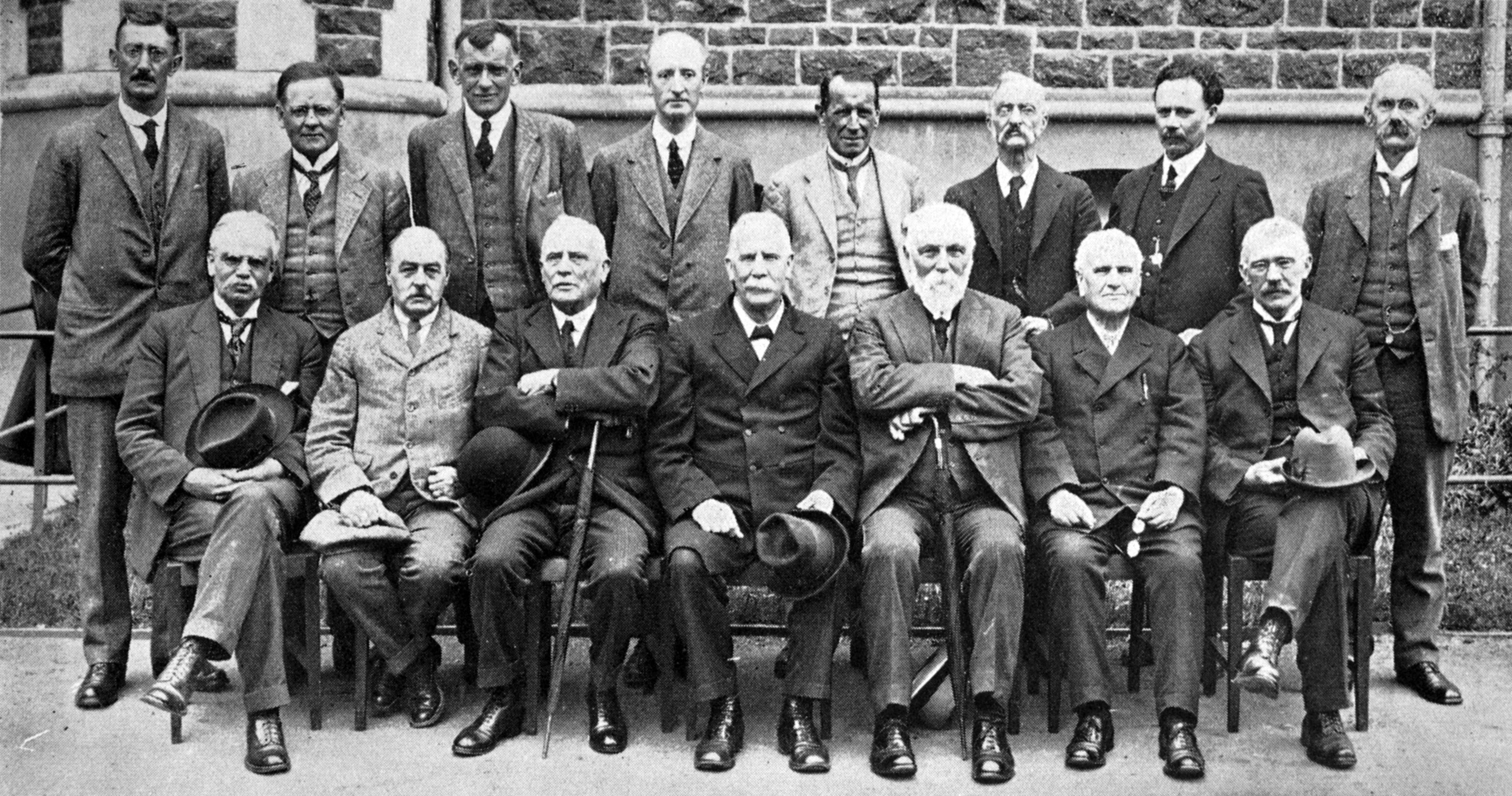 Senate of the University of New Zealand pose on the university's Otago campus in Dunedin. Sir...