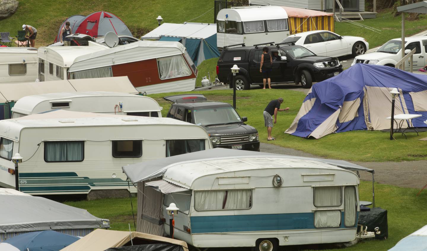 Campers were warned to find somewhere secure or head home as the Coromandel Peninsula faces a...