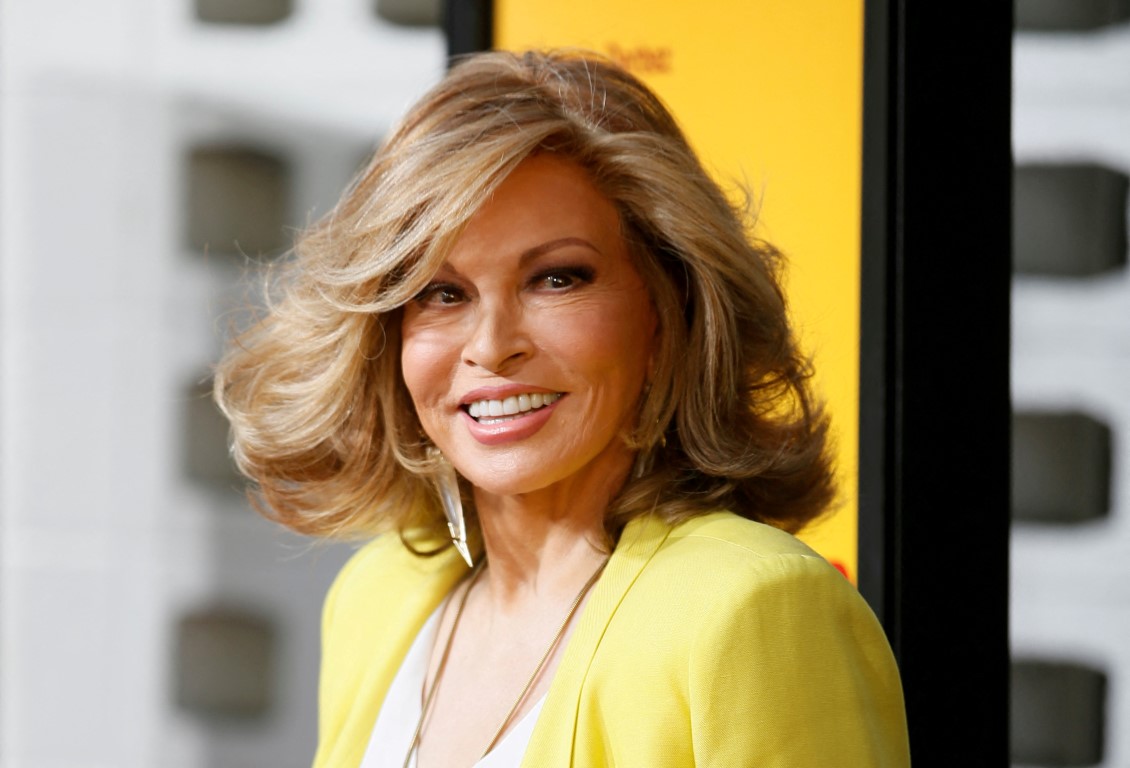 Raquel Welch poses at the premiere of "How to Be a Latin Lover" in Los Angeles in April 2017....