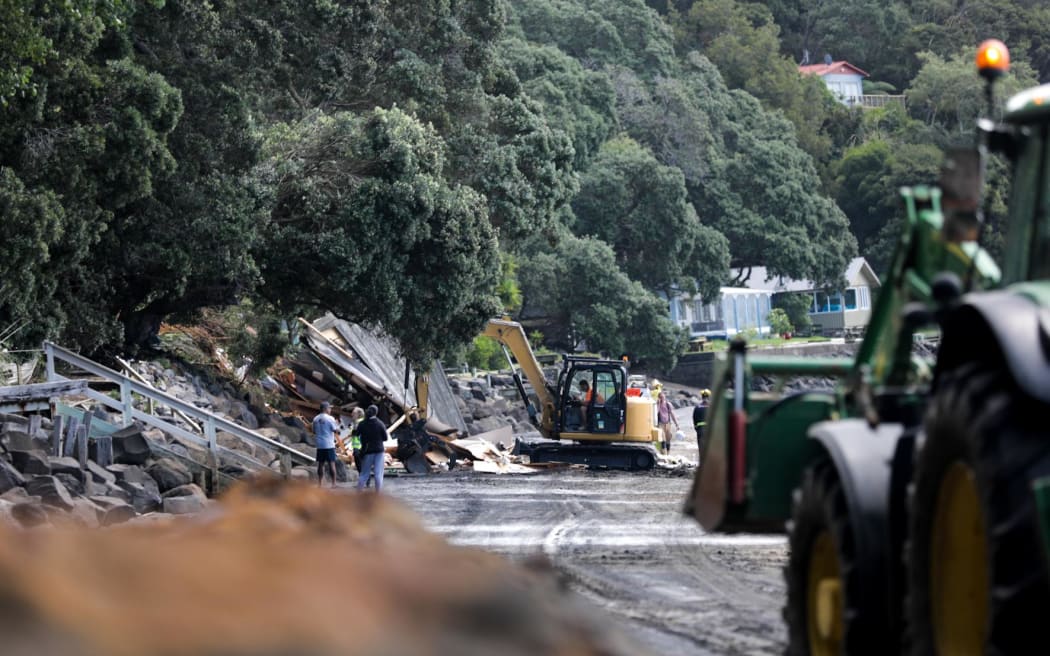 A person trapped after their property collapsed at Orua Bay on the Āwhitu Peninsula was today...