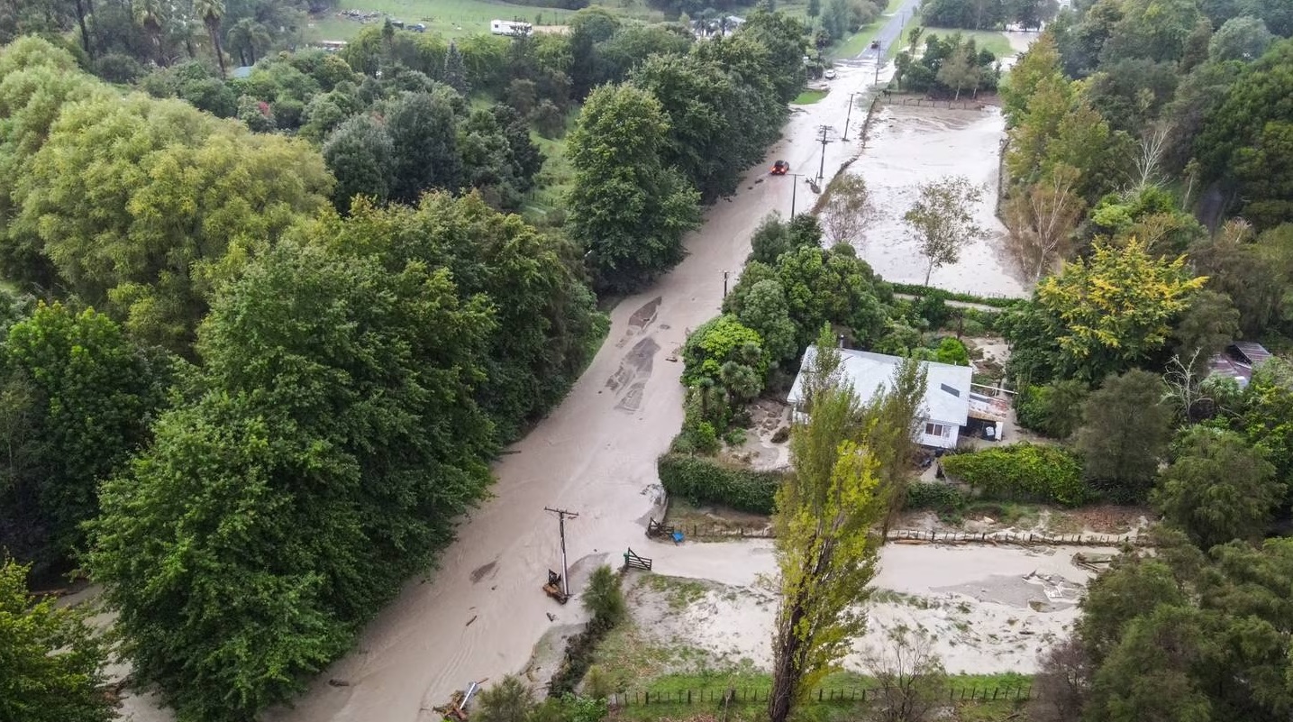 Valley Rd after a flash flood in Mangapapa, Gisborne overnight. Photo: Matt Dawson via NZ Herald