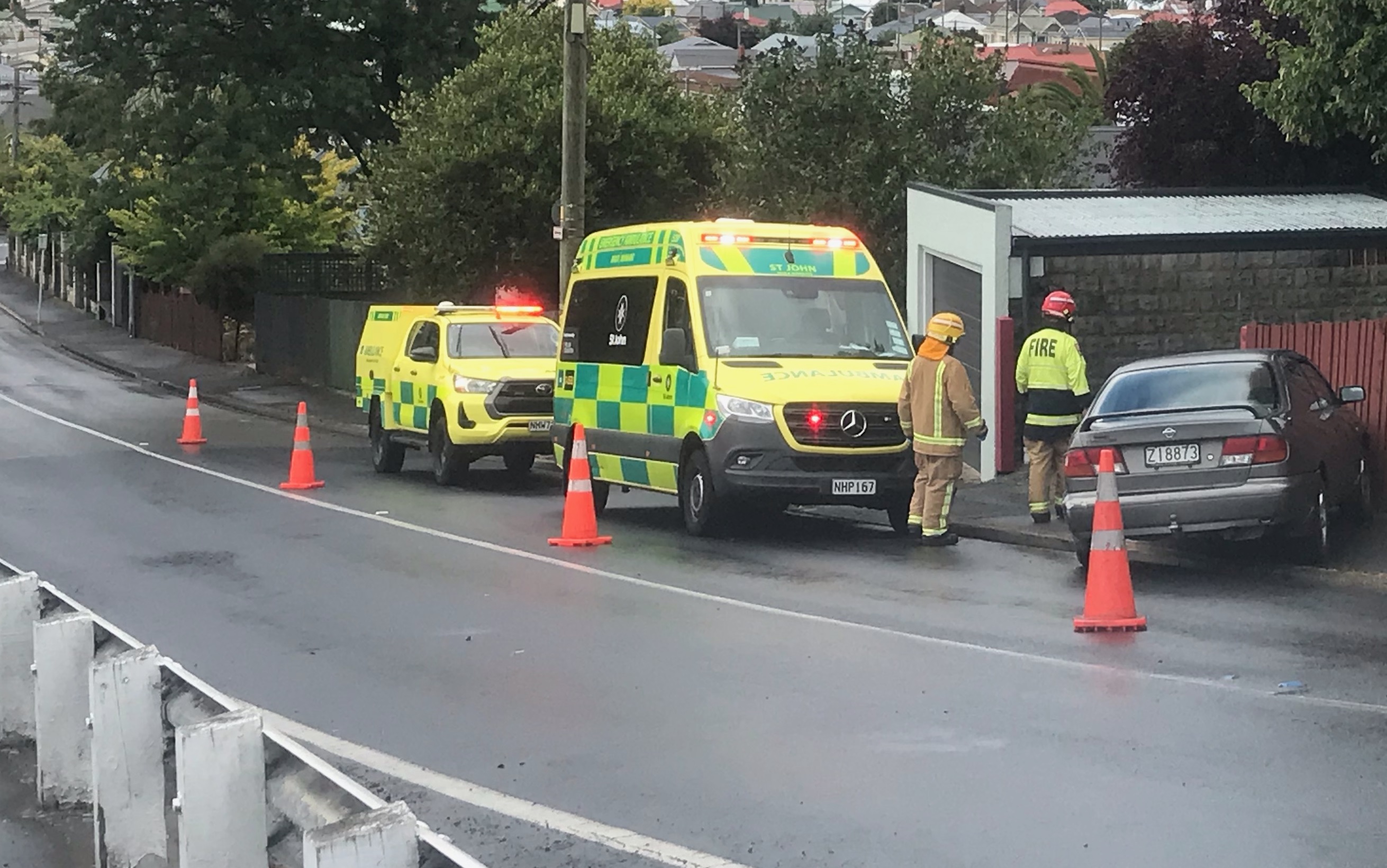 The crash barrier can be seen on the left. Photo: Oscar Francis