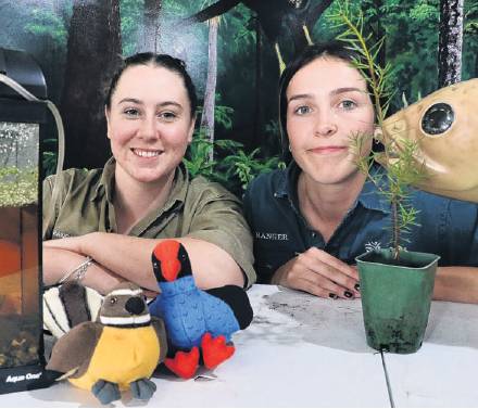 Open day . . . Te Ko ¯haka o Tu ¯haitara Trust rangers Mikaela Woods (left) and Zeta Hawke, work...