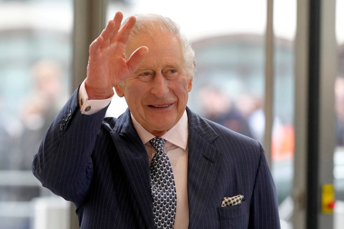 King Charles arrives for a visit to the new European Bank for Reconstruction and Development in London this week. Photo: Kirsty Wigglesworth/Pool via REUTERS