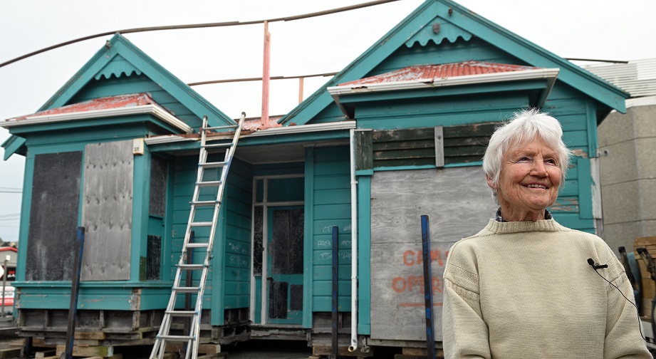 Southern Heritage Trust founding trustee Ann Barsby in front of the relocated house. PHOTO:...