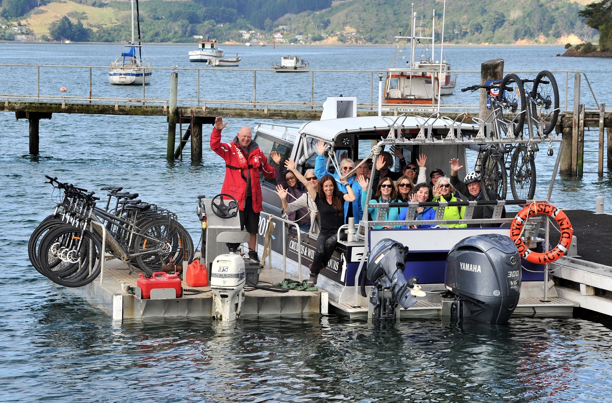 Rachel McGregor and Kevin Waters are ready to carry passengers and their bikes from Port Chalmers...