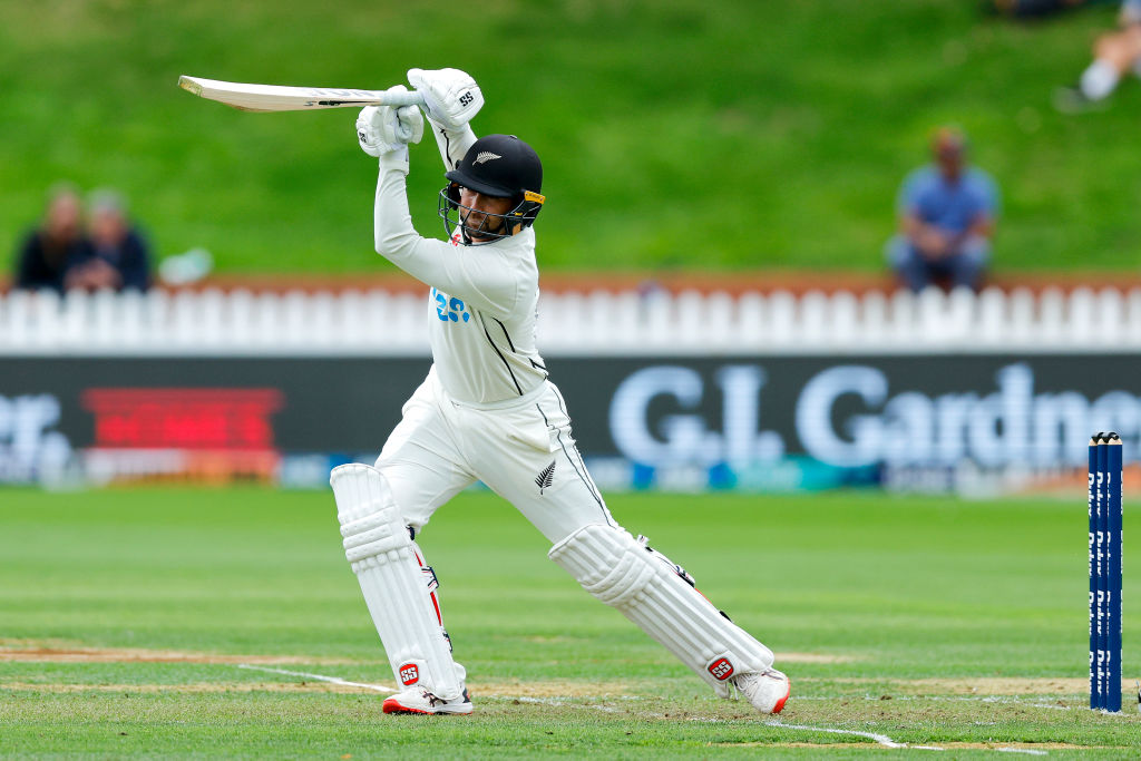 Devon Conway in action against Sri Lanka on day one of the second test at the Basin Reserve in Wellington. Photo: Getty