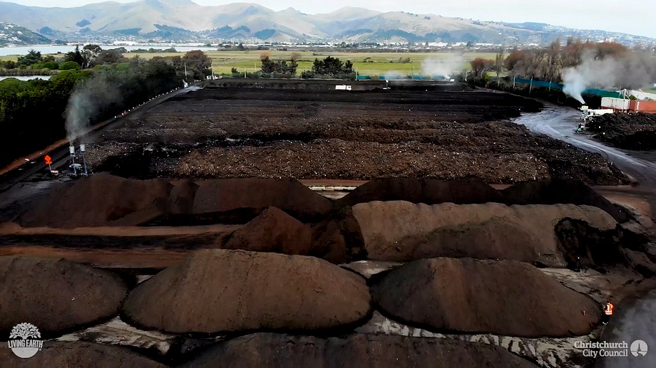 The Living Earth organic processing plant at Metro Place, Bromley. Photo: Christchurch City Council