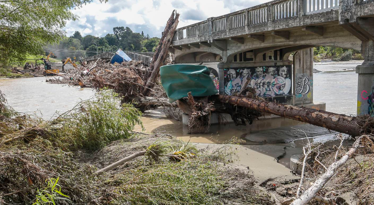 The Redcliffe Bridge between Taradale and Waiohiki in Hawke's Bay has been left in ruins after...