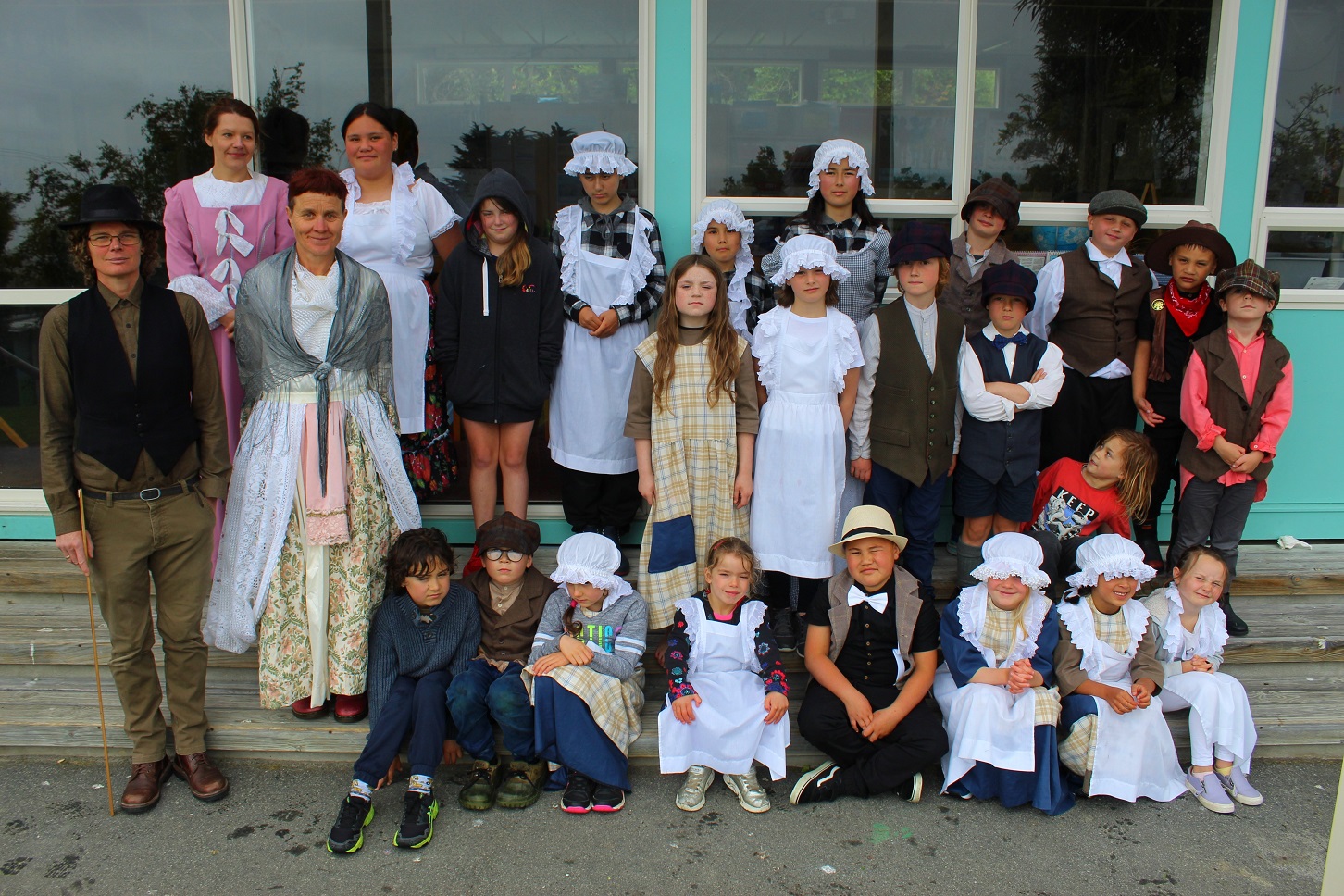 Purakaunui School pupils and teachers assembled in Victorian clothing late last year, in the...