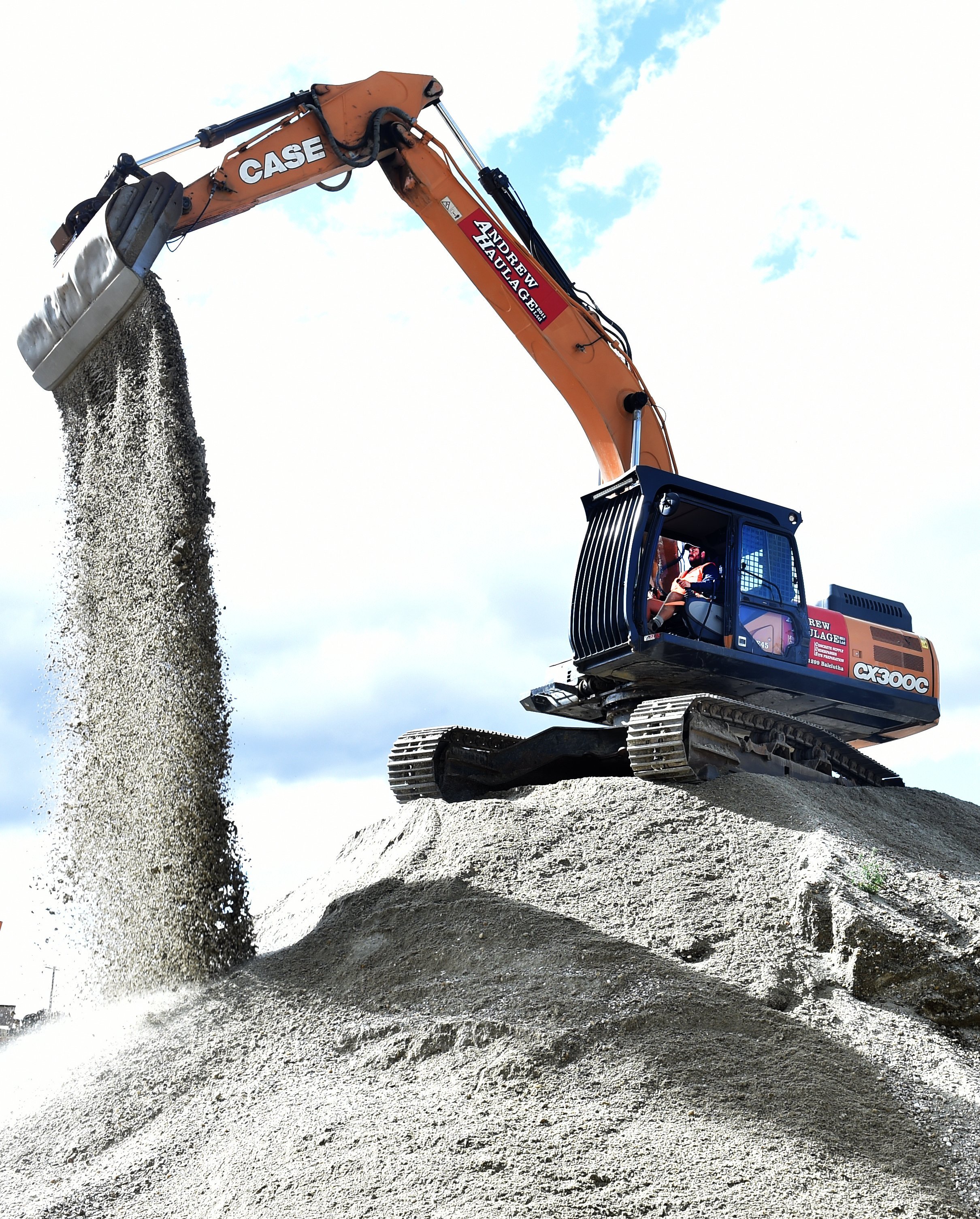 Defending national excavator operator champion Troy Calteaux, of Milton, brushes up his skills in...