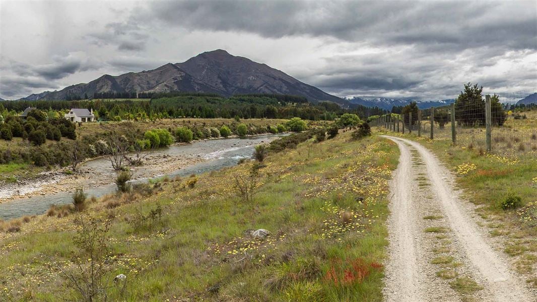 This riverside track links Albert Town to Hāwea. Photo: DOC