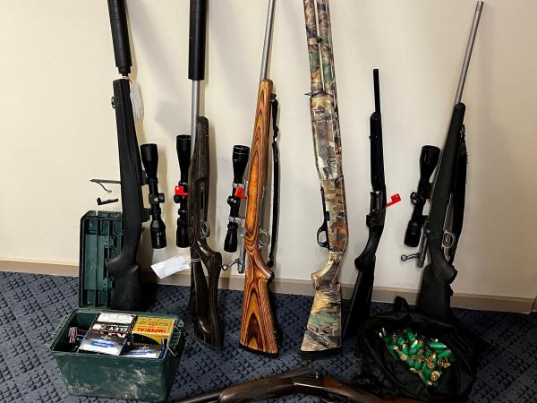 Some of the firearms seized in the operation. Photo: NZ Police