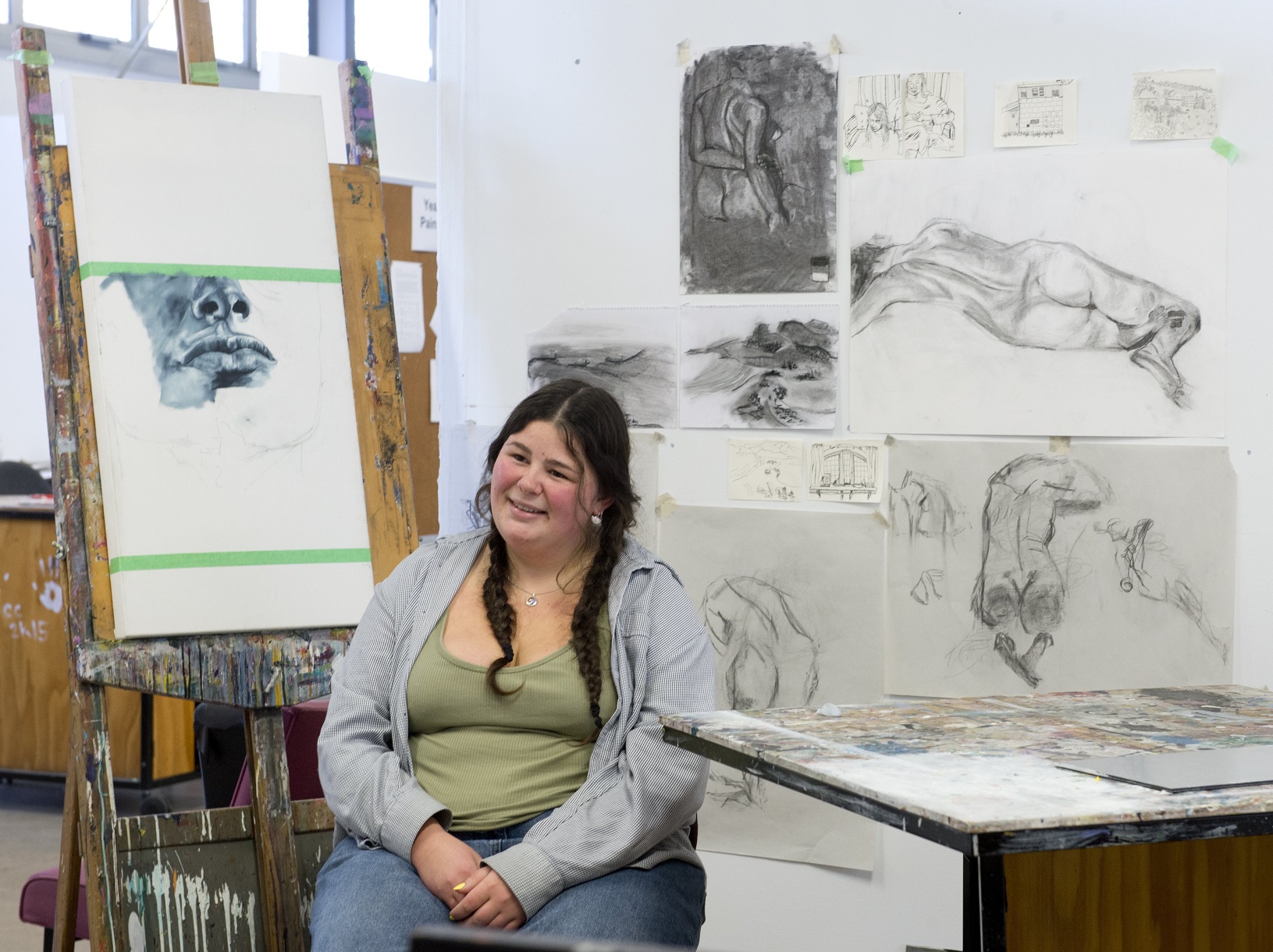 Student artist Annabel Bowen is still exploring the many aspects of painting at the Dunedin...