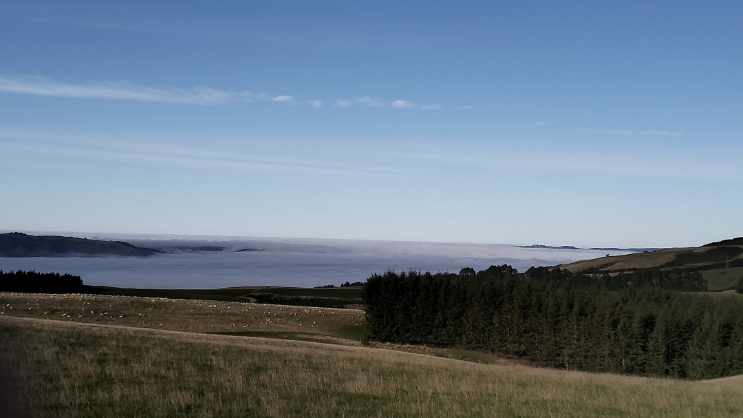 A view over the fog over the Taieri this morning from Traquair Station. Photo: Colin Brown