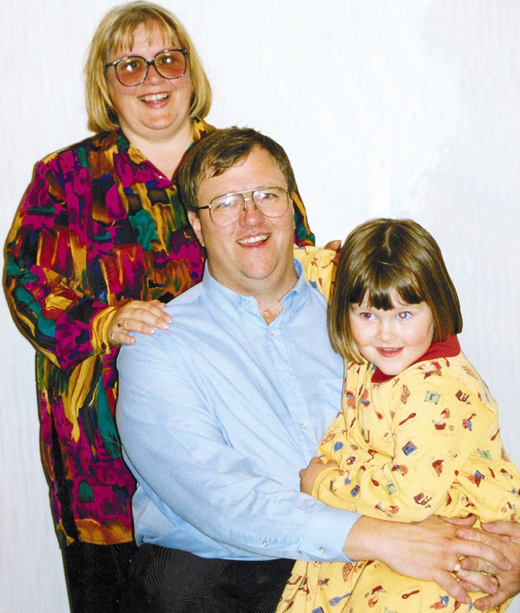 (From left); Christine, Mark and Amber Lundy in September 2000. Photo: supplied 