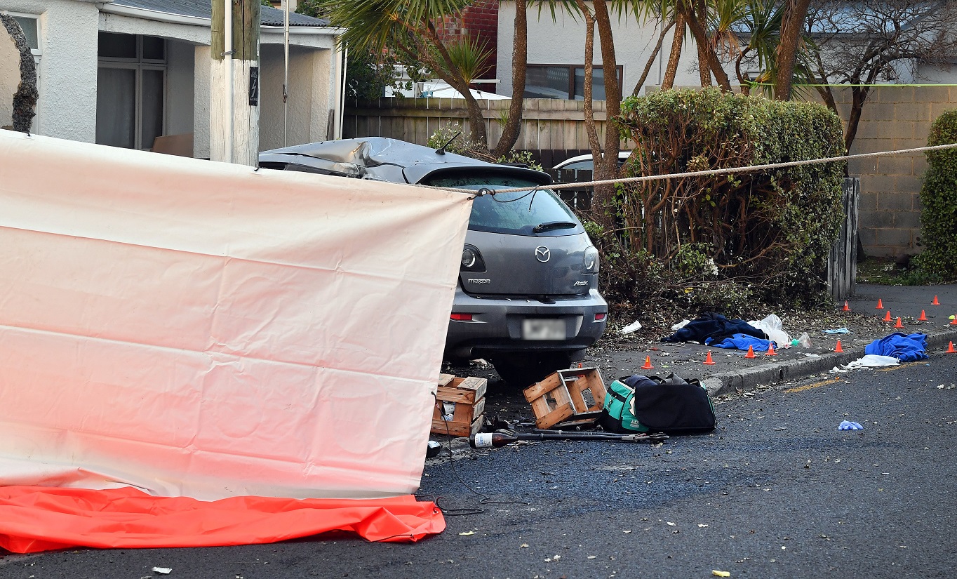 The crash occurred on Melbourne St early on Saturday. Photo: Stephen Jaquiery