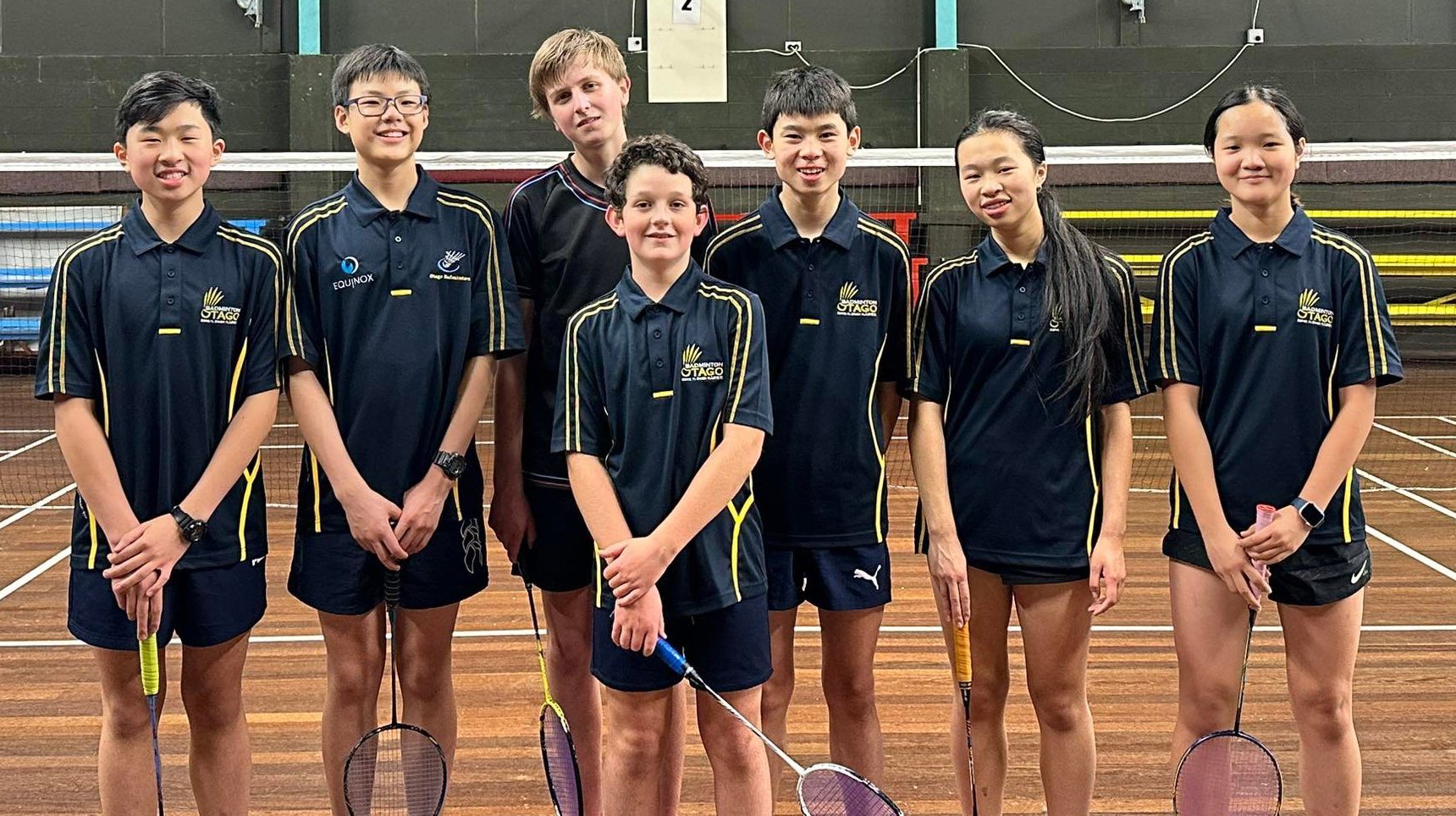 Making the Mainland team for the National Junior Badminton Team Championships are (from left)...