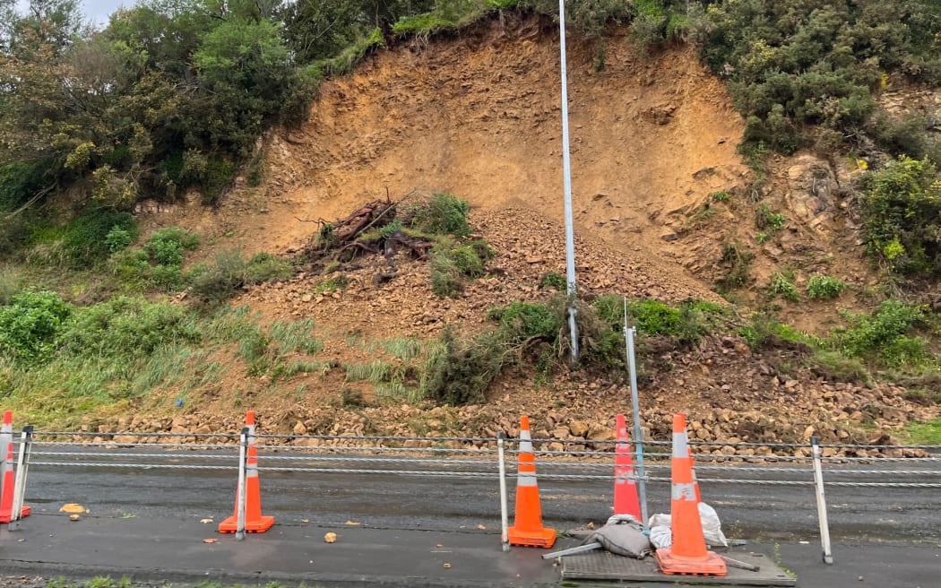 The 2022 slip on Eastern Hutt Rd, the main road to Stokes Valley. Photo: Supplied