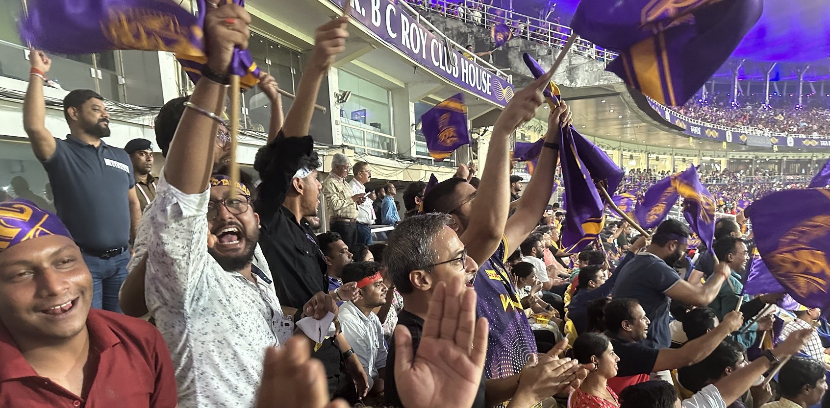 Fans explode with joy during a game at Eden Gardens, Kolkata. Photo: supplied