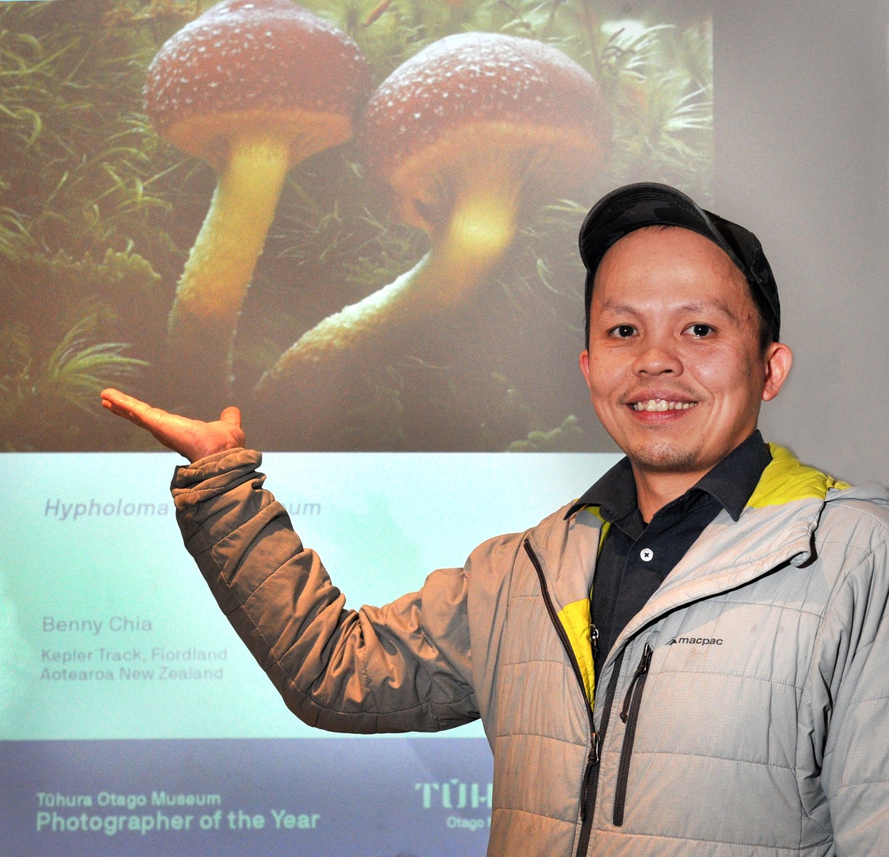 Benny Chia, of Arrowtown, shows a winning smile at the 2023 Tūhura Photography Competition awards...