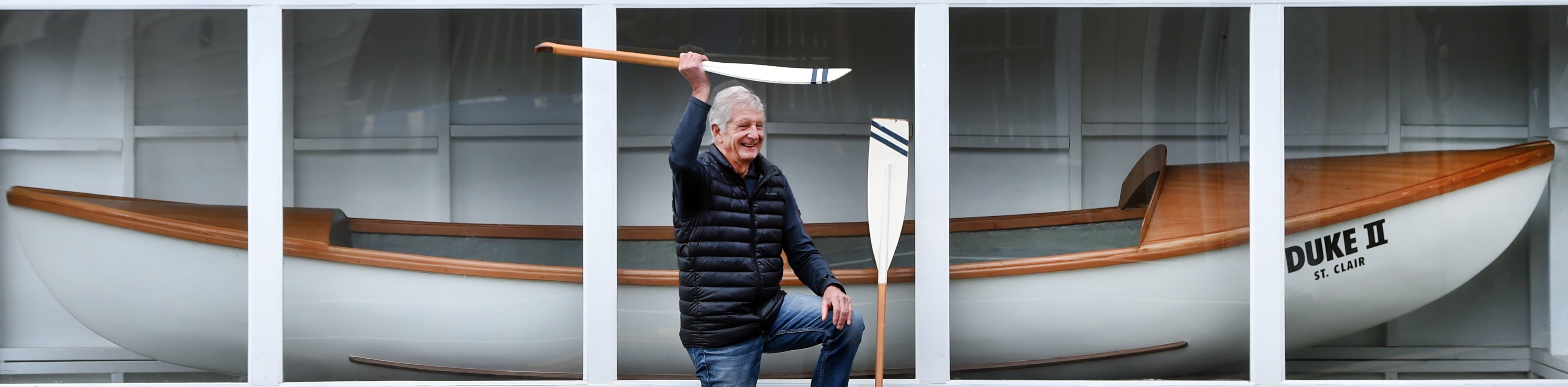 St Clair Surf Lifesaving Club life member Graeme Newton in front of the recently completed...