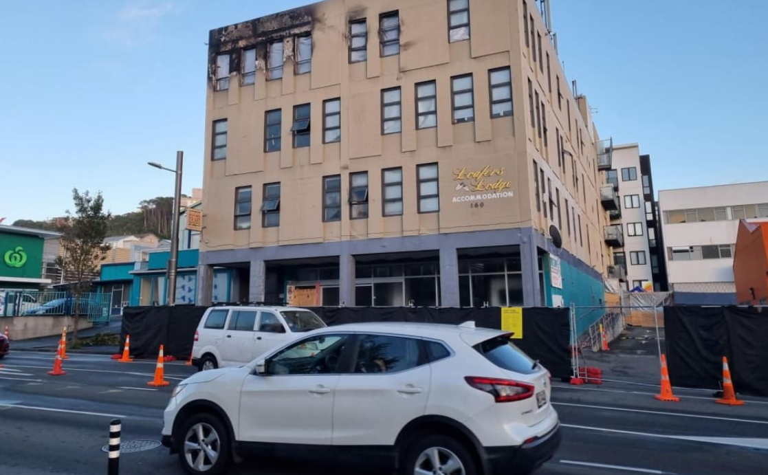 Police have now removed five bodies from the building in Adelaide Rd. Photo: RNZ 